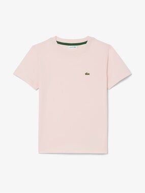 Lacoste Kids Light Pink Short Sleeve Tee with Green Crocodile Logo